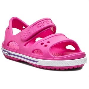 CROCS Velcro Strap Sandals Magenta and Purple Neon